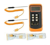 HEIBTENY Thermometer Legionella Testing Kit, K-Type Dual Channel Digital Thermocouple Thermometer 6802 II With 4 Probes For HVAC, For BGA, Industrial Temperature Measurement