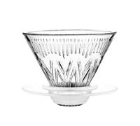 HEIBTENY Thickened Resin Coffee Dripper, Transparent Pour Over Filter Cup with Cake Style Funnel for Even Extraction, Heat Resistant Plastic Brewer for Home Office, 13x13x11cm
