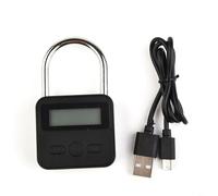 HEIBTENY Timer Lock With LCD Screen And Multi Function Electronic Timer, Maximum 99 Hours Timing, Heavy Duty Zinc Alloy Metal Body With Splash Proof Feature, USB Rechargeable(black)