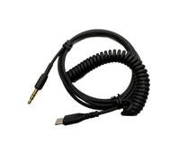 HEIBTENY Type C To 35Mm Headphone Audio Cable 2M Spring Coiled Cord With Gold-Plated Connector For Marshall 1St/2nd/3rd Gen And Most 35Mm Jack Devices Black