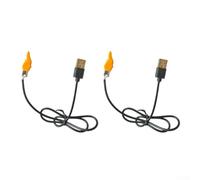 HEIBTENY USB 5V Flame Effect LED Candle Light Circuit Board With 50 Cm For Jumper Wire, Realistic Flickering PCB Lamp Wafer For Automation Equipment Installation(2 PCS)