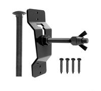 HEIBTENY Wall Mount Spare Tire Carrier Bracket Rack in Silver and Black Steel for Trailer Wheels, Fit with Two Bolt Lengths and Widened Fixed Plate for Secure Holding(Black)