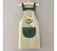 HEIBTENY Waterproof Kitchen Apron with Pocket, Adjustable Bib for Cooking, Baking, BBQ, Art, Floral Work, Resistant to Oil and Stains, Colorful Pattern Design(Regular style Bean green avocado)