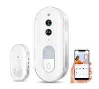 HEIBTENY WiFi Video Doorbell for Tuya, 720P HD Resolution with Two-Way Talk, 160° Wide-Angle View, PIR Motion Sensor, for Night Vision, IP54 Weatherproof Design, Cloud or TF Card Storage(1 PCS)