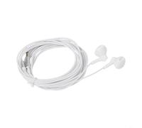 HEIBTENY Wired Earbuds with 3 m Long Cable, Clear Bass Headphones Ergonomic Design for Secure Fit, Compatible with Mobile Phones and Audio Devices, Black (White)