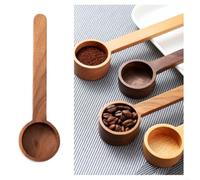 HEIBTENY Wooden Coffee Scoop Solid Walnut or Beech Wood Measuring Spoon for Grounds Beans Tea Sugar Spices Kitchen Tool 9.7cm(A)