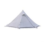 HEIBTENY Yurt Teepee Camping Tent With Pyramid Design Fireproof Stove Jack Wind-Resistant 210T Tear-Resistant Fabric Lightweight Aluminum Poles Ventilated Smoke(Grayish white)