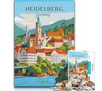 Heidelberg Germany Travel Puzzles for Adults And Teenagers,Challenging Game And Family Play for Is Ideal As A Gift for The Whole Family 50x75cm