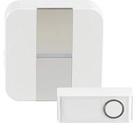 Heidemann Base II 70707 Wireless Chime Set (Transmitter + Receiver, Max. Range 75 m, 5 Adjustable Melodies, Optical Call Signal, Front Doorbell Set, Wireless Bell)