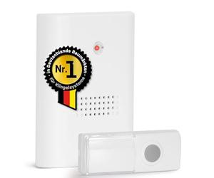 HEIDEMANN Wireless Bell Set HX One - Expandable Bell - Battery Operated - Wireless Bell - Includes Transmitter & Receiver - HX Doorbell - White