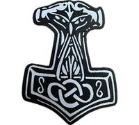 Heidenklamotten Mjöllnir Patch Woven Paganism Patch for Sewing/Ironing | Viking Thor Hammer, Thor's Hammer, Vikings Fans Gift, Donar, Thunder God