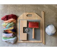 heidifeathers® 'Mixing Mat' Blending Board, Board Carder - Make Your Own Batts & Sliver - Includes Carding Board, Instructions, Wool, Angelina Fibres, Packing Brush, Diz and Adjustable Stand & Dowels