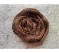heidifeathers® Mohair and Wool Blend - Needle Felting Fur, Reborn Rooting, Doll Hair (Dark Auburn)