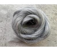 heidifeathers® Mohair and Wool Blend - Needle Felting Fur, Reborn Rooting, Doll Hair (Grey)