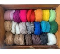 heidifeathers Rainbow Cloud + Menagerie Mix - Carded Wool Slivers