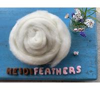 Heidifeathers White Corriedale Wool Slither (100g)
