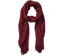 HeiDmai Unisex Cotton Blend Crinkle Vintage Soft Scarf with Fringed Edges 35" × 70", Burgundy Red, One size