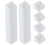 Heidouse 100PCS Mini Jewelry Box, 1.4x1.4x0.7 Inch Dustproof Clear Plastic Jewelry Box with Hinged Lid for Earrings Rings Ear Studs, Boxes