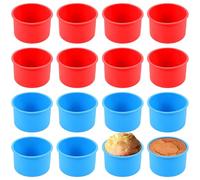 Heidouse 12PCS Silicone Cake Molds, 4 Inch Round Non-stick Silicone Cake Pan, Easy to Clean Baking Pan for Kitchen Pans