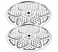 Heidouse 2PCS Canning Rack, 11 Inch Round Stainless Steel Steaming Rack, Multi-hole Steaming Tray for Pressure Canner Cooking Toast Baking, HOME