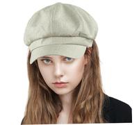 Heidouse Beret Hats for Women, Classic Fashional French Cotton and Line Beret Hat Lightweight and Comfortable Artist Fiddler Cap for Daily Wear, Party, Travel, Shopping, Berets White