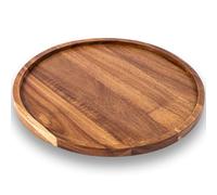 Heidouse Serving Board, 14 Inch Round Wooden Tray, Rustic Charcuterie Boards, Easy to Clean Serving Platter for Cheese Snack Cookie Dessert Appetizer