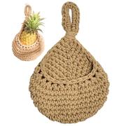 Heidouse Wall Hanging Basket With Handle, Brown Cotton Woven Wall Basket, Hanging Organiser for Door, Kitchen, Fruit, Vegetable Baskets
