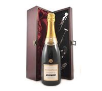 Heidsieck & Co Monopole Gold Top Champagne 2018 in a silk lined wooden box with four wine accessories, 1 x 750ml