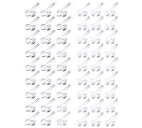 Heienngy 54 Pcs of Clear Plastic Earrings Round and Flat Earrings Studs 20G Invisible Studs Piercing Jewelry for Men and Women Silicone Rubber Backs, Rubber Plastic Acrylic, No Gemstone