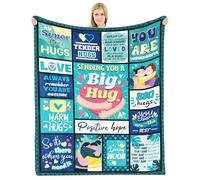 HEIFAM Get Well Gifts for Women Men, Inspirational Healing Blanket, Hug Blanket for Women, Thinking of You Gift, Sympathy Gift, Feel Better After Surgery Present, Send a Big Hug, Green, 50"X60"