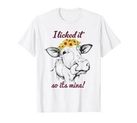 Heifer I Licked it So its Mine Cow Bandanna Sunflower T-Shirt