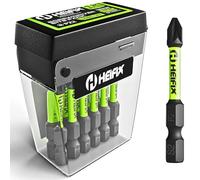 Heifix 12 x 50mm PZ2 Heifix Impact Screwdriver Magnetised Drill Screw Bit Set PZ2 Pozi TicTac Box