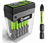 Heifix 12 x 50mm PZ2 Heifix Impact Screwdriver Magnetised Drill Screw Bit Set PZ2 Pozi TicTac Box