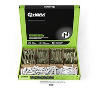 Heifix 320-Piece Wall Plug and Screw Set In Eco Storage Box - FREE 6mm Masonry Drill Bit and PZ2 Bit - Assorted Sizes for Masonry and Wood, Ideal for DIY and Home Project