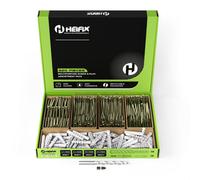 Heifix 320-Piece Wall Plug and Screw Set In Eco Storage Box - FREE 6mm Masonry Drill Bit and PZ2 Bit - Assorted Sizes for Masonry and Wood, Ideal for DIY and Home Project