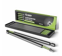 Heifix 6 x 150mm PZ2 Impact Long Screwdriver Magnetised Bit Set in Eco Storage Box - Pozi Drill Screw