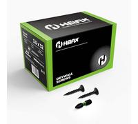 Heifix Drywall Screws - 3.5 x 32mm, 1000 QTY, Black, FREE PH2 Screw Bit