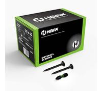 Heifix Drywall Screws - 3.5 x 42mm, 500 QTY, Black, FREE PH2 Screw Bit