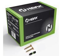 Heifix Multi-Purpose Wood Screws - FREE Screw Bit Included (QTY 1000, 3.5mm x 20mm) Pozi Double Countersunk