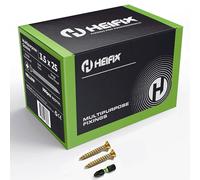 Heifix Multi-Purpose Wood Screws - FREE Screw Bit Included (QTY 1000, 3.5mm x 25mm) Pozi Double Countersunk