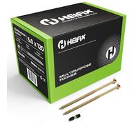 Heifix Multi-Purpose Wood Screws - FREE Screw Bit Included (QTY 1000, 5mm x 120mm) Pozi Double Countersunk