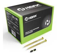 Heifix Multi-Purpose Wood Screws - FREE Screw Bit Included (QTY 1000, 5mm x 80mm) Pozi Double Countersunk