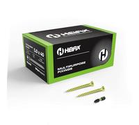 Heifix Multi-Purpose Wood Screws Pozi Double Countersunk (QTY 100, 5mm x 40mm) FREE Screw Bit Included