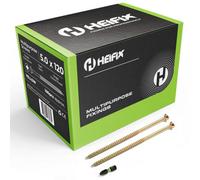 Heifix Multi-Purpose Wood Screws - FREE Screw Bit Included (QTY 100, 5mm x 120mm) Pozi Double Countersunk