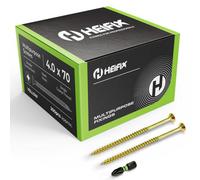 Heifix Multi-Purpose Wood Screws - Qty 1000, 4mm X 70mm - Free Screw Bit Included - Pozi Double Countersunk