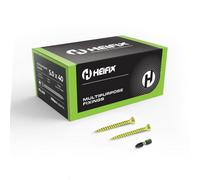 Heifix Multi-Purpose Wood Screws - Qty 1000, 5mm X 40mm - Free Screw Bit Included - Pozi Double Countersunk