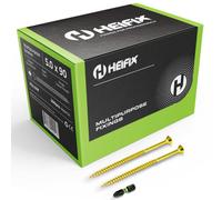 Heifix Multi-Purpose Wood Screws - FREE Screw Bit Included (QTY 200, 5mm x 90mm) Pozi Double Countersunk