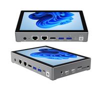 HEIGAOLAPC Celeron N95 Win11 Pro 7" Mini PC, 16GB RAM, 512GB eMMC, HD IPS Touch, Dual 4K, Gray