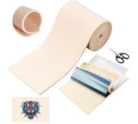 Heigble 148 x 6.3 Inch Rolled Blank 3mm Tattoo Practice Skin, One Roll Equivalent to 20+ Pieces Fake Skin Double Sides, Include 1 Scissors, 50 Pcs Transfer Papers, for Beginner Professional
