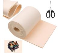 Heigble 197 x 6.3 Inch Rolled Blank 3mm Tattoo Practice Skin with 1 Scissors, One Roll Equivalent to 20+ Pieces 3mm Fake Skin Double Sides, Thick Silicone, Free Cutting, for Beginners Professionals